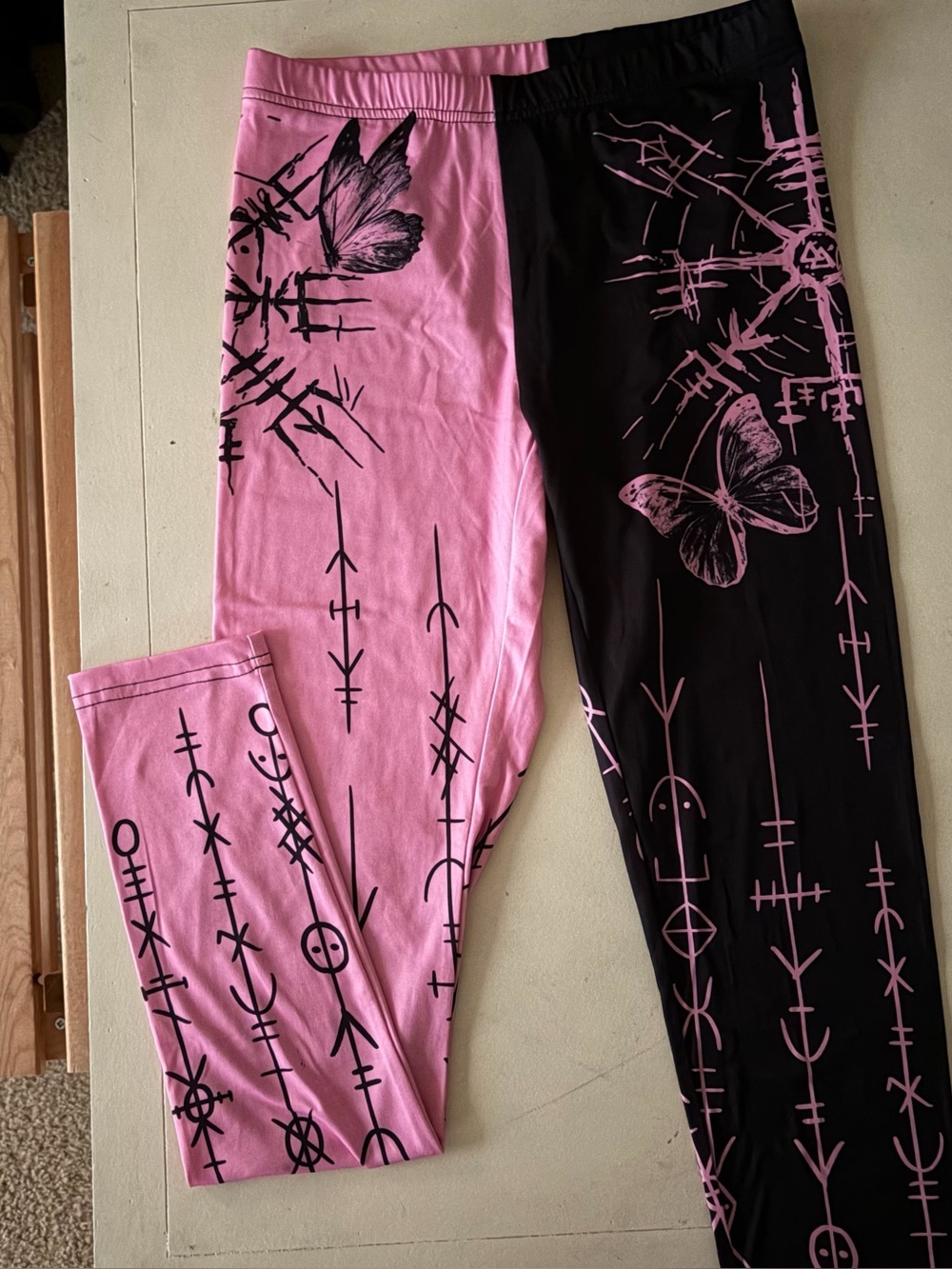 colorblock printed leggings